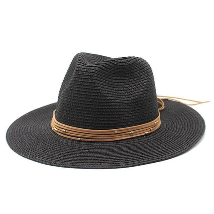 Chapeau de soleil panama - Noir - M (56 - 58cm) | La boutique du chapeau