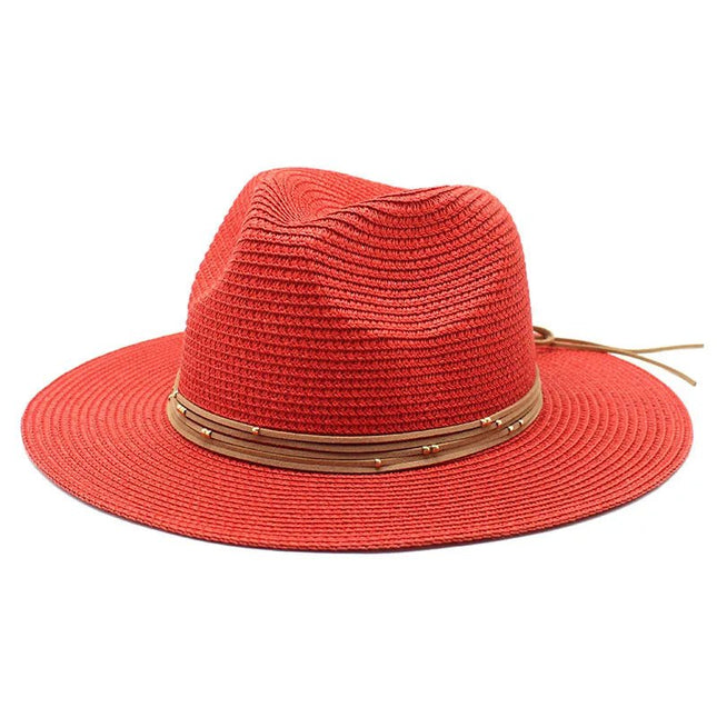 Chapeau de soleil panama - Rouge - M (56 - 58cm) | La boutique du chapeau
