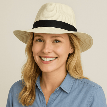 Chapeau de soleil Panama - Ivoire - M (56 - 58cm) | La boutique du chapeau