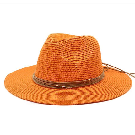 Chapeau de soleil panama - Orange - M (56 - 58cm) | La boutique du chapeau