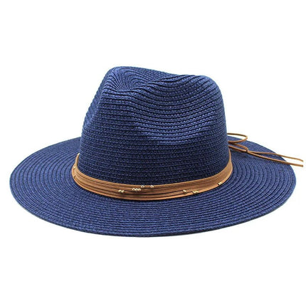 Chapeau de soleil panama - Bleu marine - M (56 - 58cm) | La boutique du chapeau