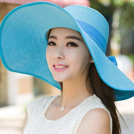 chapeau de soleil pliable - Bleu ciel - M (56 - 58cm) | La boutique du chapeau