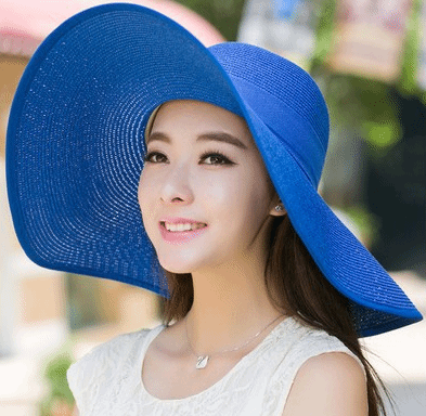 chapeau de soleil pliable - Bleu - M (56 - 58cm) | La boutique du chapeau