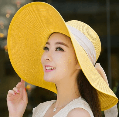 chapeau de soleil pliable - Jaune - M (56 - 58cm) | La boutique du chapeau