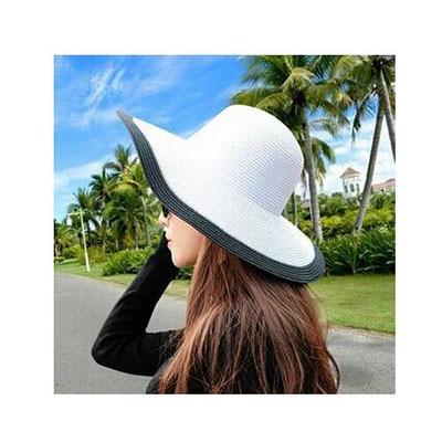 Chapeau de Soleil Pliable - Blanc Noir - M (56 - 58cm) | La boutique du chapeau