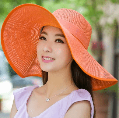 chapeau de soleil pliable - Orange - M (56 - 58cm) | La boutique du chapeau