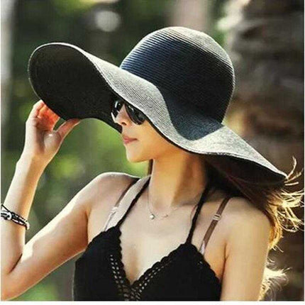 Chapeau de Soleil Pliable - Blanc Noir - M (56 - 58cm) | La boutique du chapeau
