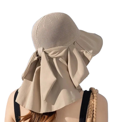 Chapeau d'été avec protection du cou - Beige - M (56 - 58cm) | La boutique du chapeau