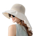 Chapeau d'été avec protection du cou - Beige - M (56 - 58cm) | La boutique du chapeau