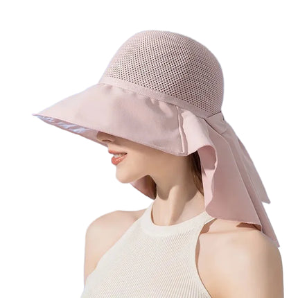 Chapeau d'été avec protection du cou - Rose - M (56 - 58cm) | La boutique du chapeau