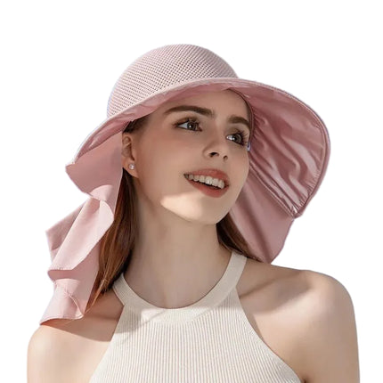 Chapeau d'été avec protection du cou - Beige - M (56 - 58cm) | La boutique du chapeau
