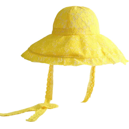 Chapeau d'été en dentelle - Jaune - M (56 - 58cm) | La boutique du chapeau