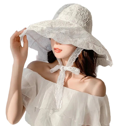Chapeau d'été en dentelle - Blanc - M (56 - 58cm) | La boutique du chapeau