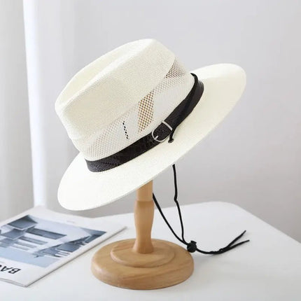 Chapeau d'été en maille pour hommes - Blanc - M (56 - 58cm) | La boutique du chapeau