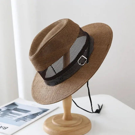 Chapeau d'été en maille pour hommes - Marron foncè - M (56 - 58cm) | La boutique du chapeau