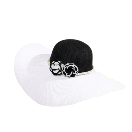 Chapeau d'été pour femmes - Noir/blanc - M (56 - 58cm) | La boutique du chapeau