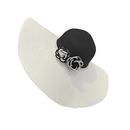 Chapeau d'été pour femmes - Noir/Blanc - M (56 - 58cm) | La boutique du chapeau