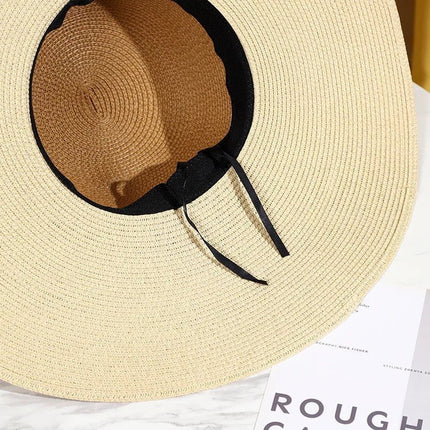 Chapeau d'été pour femmes - Noir / Beige - M (56 - 58cm) | La boutique du chapeau