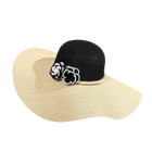 Chapeau d'été pour femmes - Noir/beige - M (56 - 58cm) | La boutique du chapeau