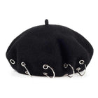 chapeau d'hiver bérets rock style , béret en laine - Noir - M (56 - 58cm) | La boutique du chapeau