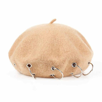 chapeau d'hiver bérets rock style , béret en laine - Khaki - M (56 - 58cm) | La boutique du chapeau