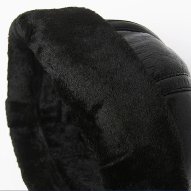 Chapeau D'hiver en cuir noir - Noir - S (54 - 55cm) | La boutique du chapeau