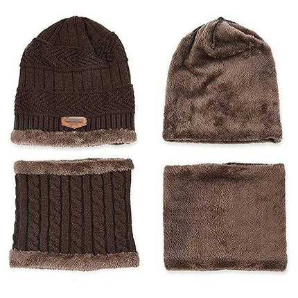 Chapeau écharpe gants unisexe - Gris 3 pièces - Adulte | La boutique du chapeau