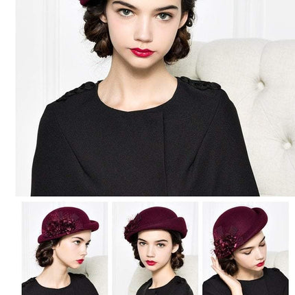 Chapeau en feutre de laine - Rouge - M (56 - 58cm) | La boutique du chapeau