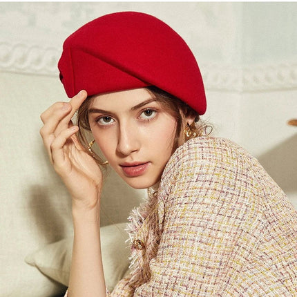 Chapeau en laine - Rouge - M (56 - 58cm) | La boutique du chapeau