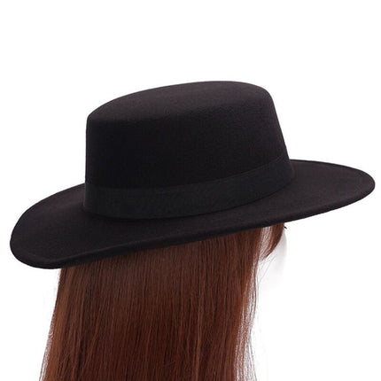 Chapeau en laine à bord large - Bleu marine - M (56 - 58cm) | La boutique du chapeau