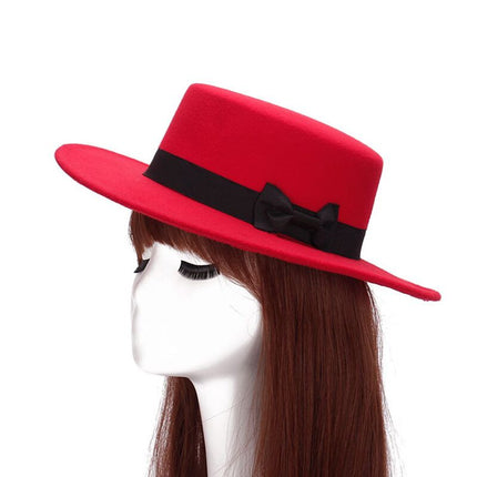 Chapeau en laine à bord large - Bleu marine - M (56 - 58cm) | La boutique du chapeau