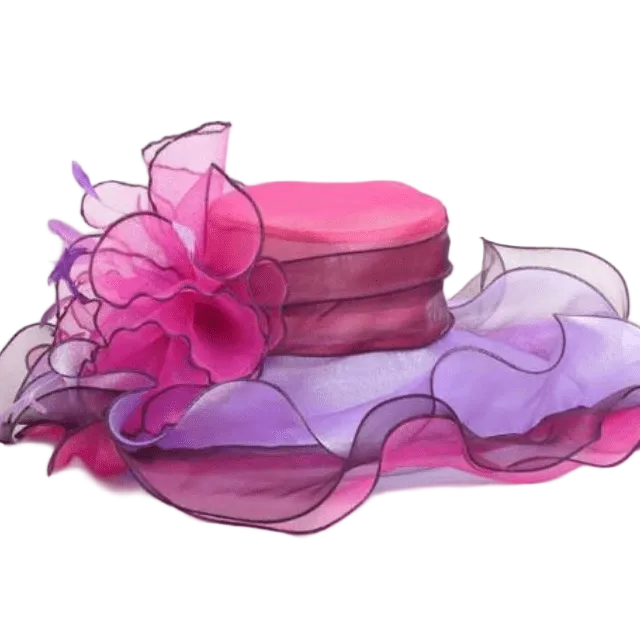 Chapeau en Organza - Rose/rouge - M (56 - 58cm) | La boutique du chapeau