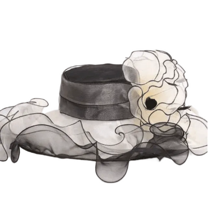 Chapeau en Organza - Beige/blanc - M (56 - 58cm) | La boutique du chapeau