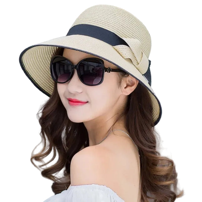 Chapeau en paille à visière - Beige - M (56 - 58cm) | La boutique du chapeau