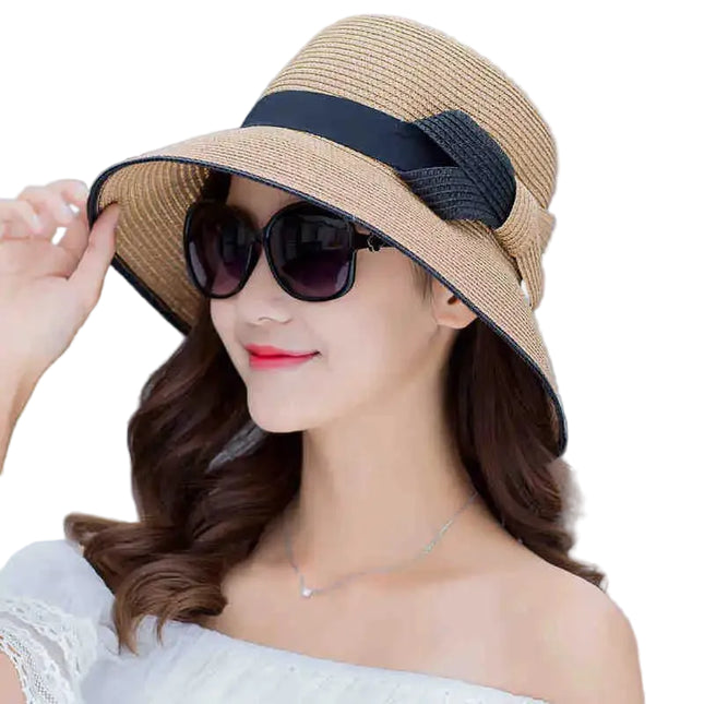 Chapeau en paille à visière - Kaki - M (56 - 58cm) | La boutique du chapeau
