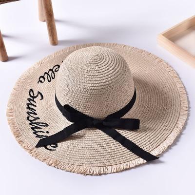 Chapeau en paille avec ruban - Beige - M (56 - 58cm) | La boutique du chapeau