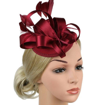 Chapeau Fascinateur avec pince - Bordeaux - | La boutique du chapeau
