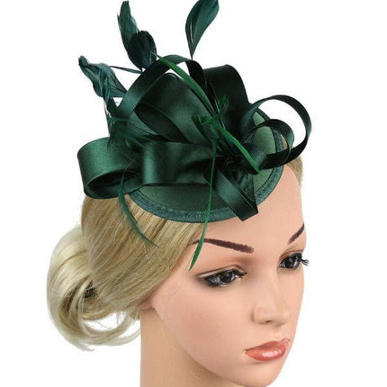 Chapeau Fascinateur avec pince - Vert - | La boutique du chapeau