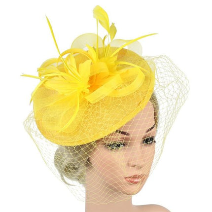 Chapeau Fascinator - Jaune - | La boutique du chapeau