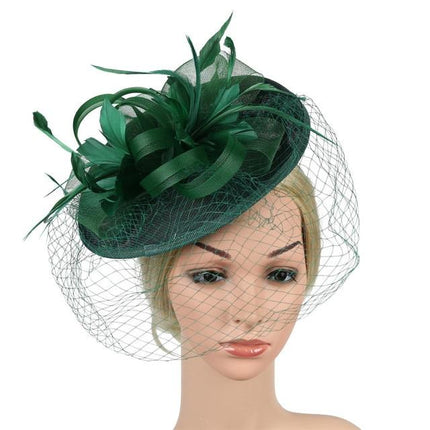 Chapeau Fascinator - Vert - | La boutique du chapeau