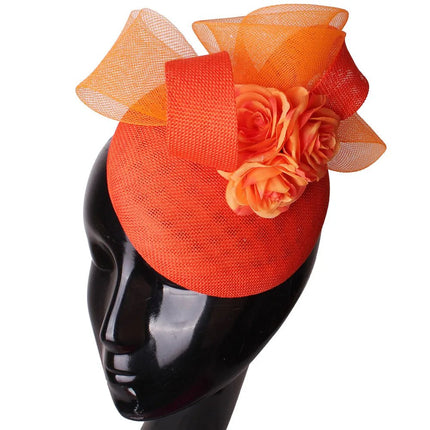 Chapeau Fascinator Femme - Orange - | La boutique du chapeau