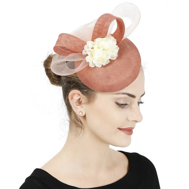 Chapeau Fascinator Femme - Pêche - | La boutique du chapeau