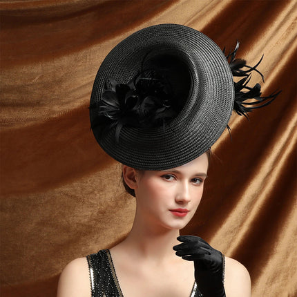 Chapeau Fascinator Gala - Noir - | La boutique du chapeau