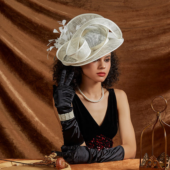 Chapeau Fascinator Gala - Beige - | La boutique du chapeau