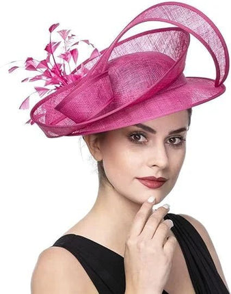 Chapeau Fascinator Gala - Rose/rouge - | La boutique du chapeau