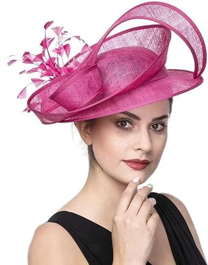 Chapeau Fascinator Gala - Rose/rouge - | La boutique du chapeau