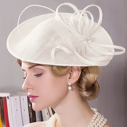 Chapeau Fascinator Mariage - Beige - | La boutique du chapeau