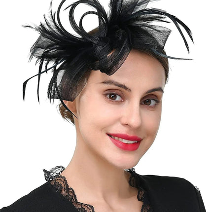 Chapeau Fascinator Satin - Noir - | La boutique du chapeau
