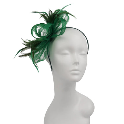 Chapeau Fascinator Satin - Vert - | La boutique du chapeau
