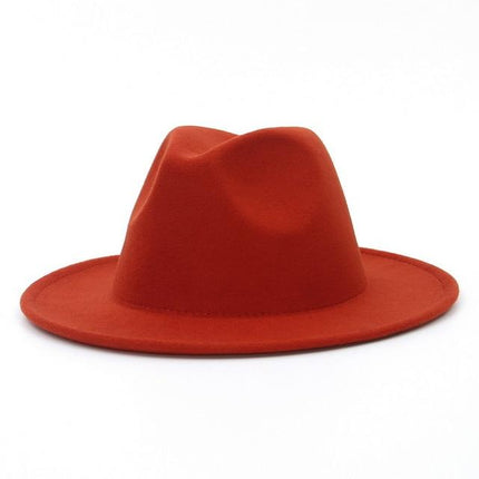 Chapeau Fedora à bord plat - Orange - M (56 - 58cm) | La boutique du chapeau